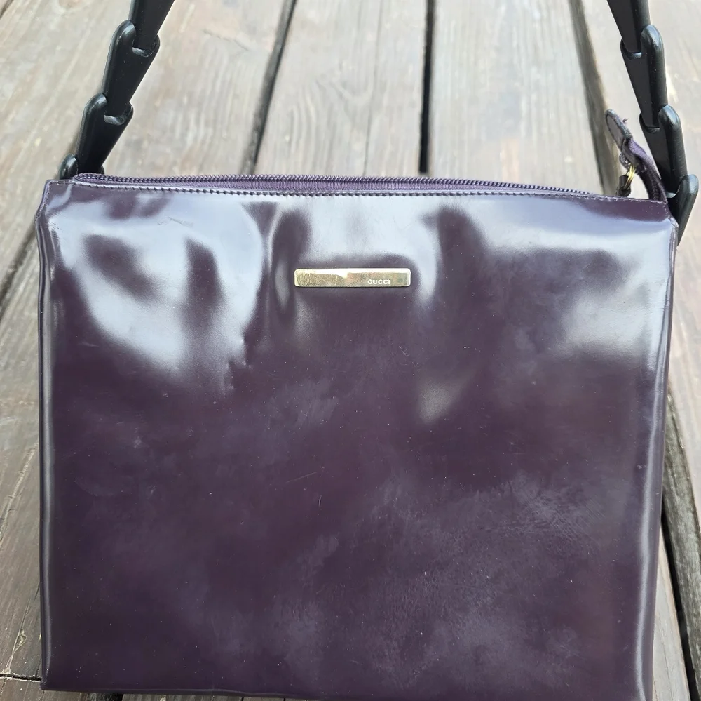 Authentic GUCCI Bag Vintage Chainlink Purple Tom Ford Y2K 90s 2000s Designer